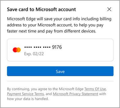 save you smart card on computer|microsoft edge debit card saving.